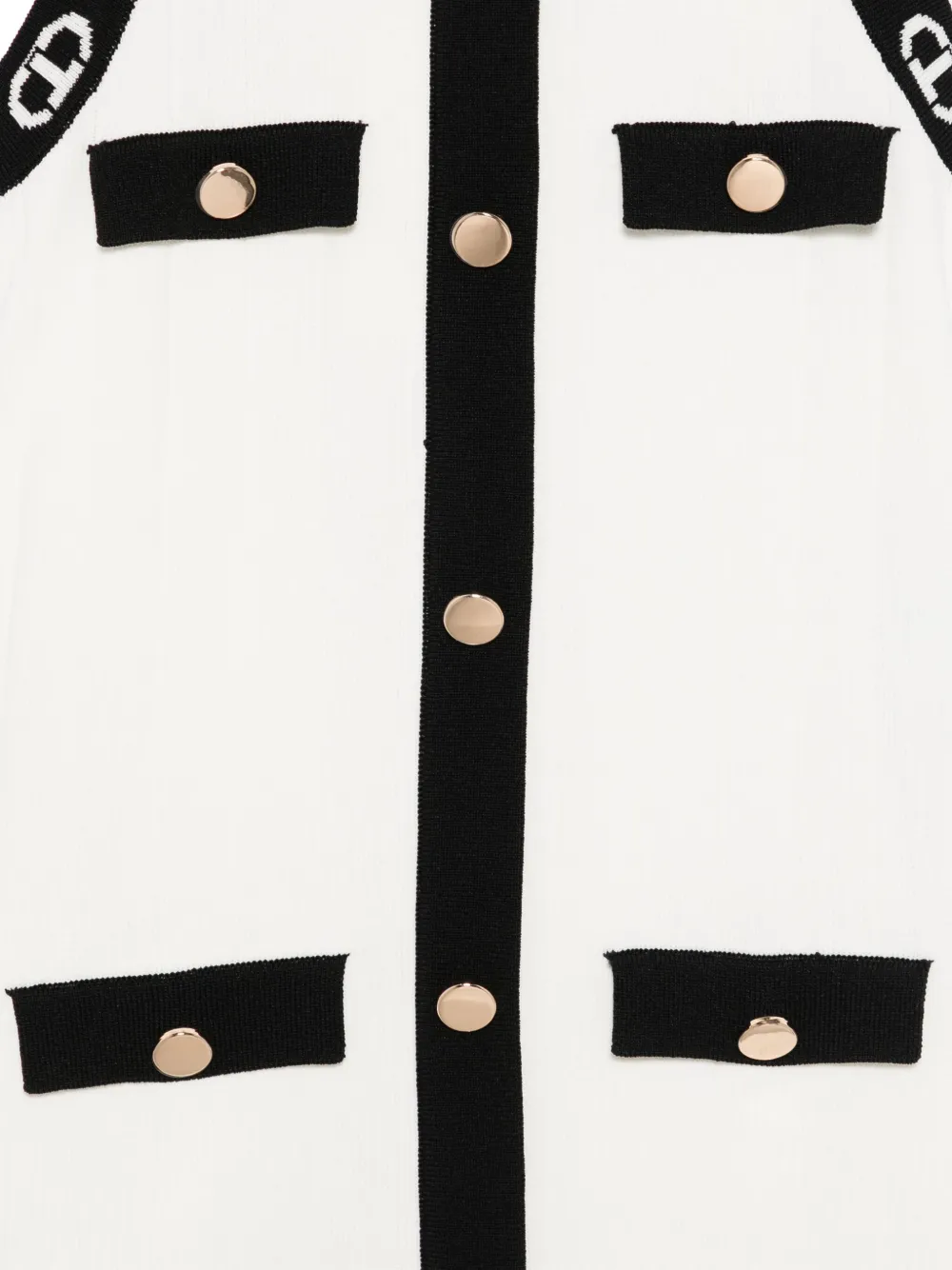 TWINSET Kids Gebreide jurk met Oval T-jacquard Wit