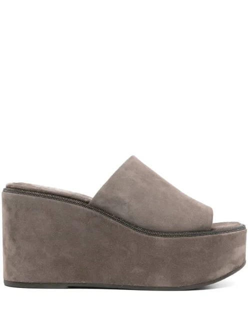 Mules 95 mm en daim - Brunello Cucinelli - Modalova