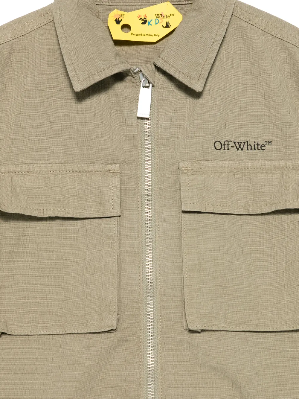 Off-White Kids Jack met Diag-streep Groen