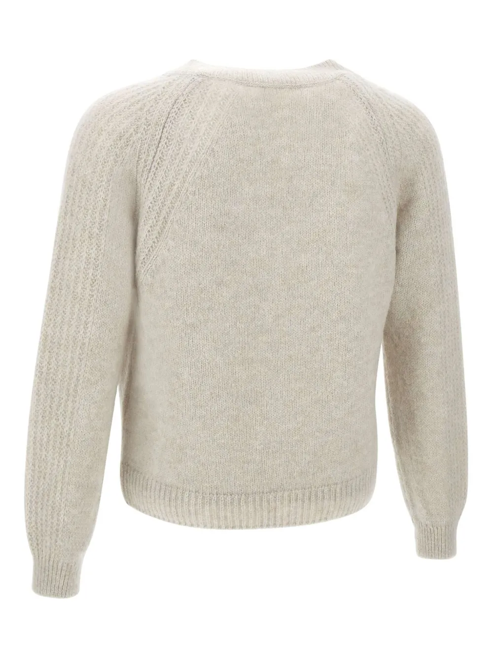 Closed V-neck jumper - Beige