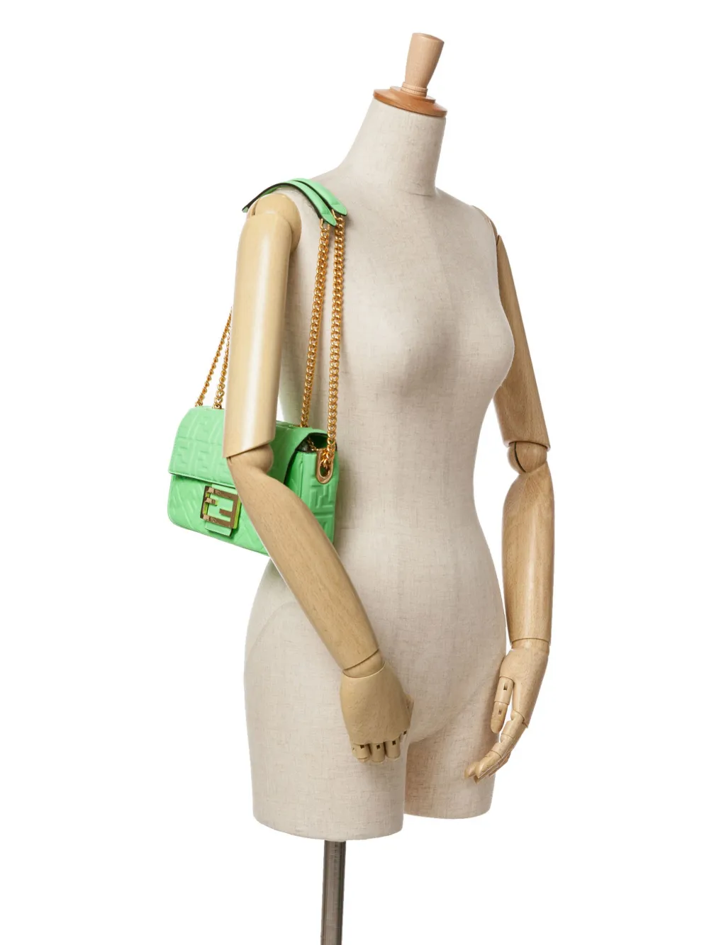 Fendi Pre-Owned 2010-2024 Zucca Embossed Leather Chain Midi Baguette shoulder bag | Pre-Owned | Image 2
