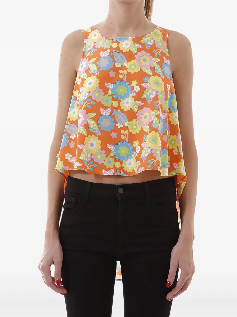 Jeremy Scott floral-print top | Orange | Image 1