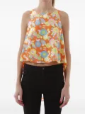 Jeremy Scott floral-print top - Orange