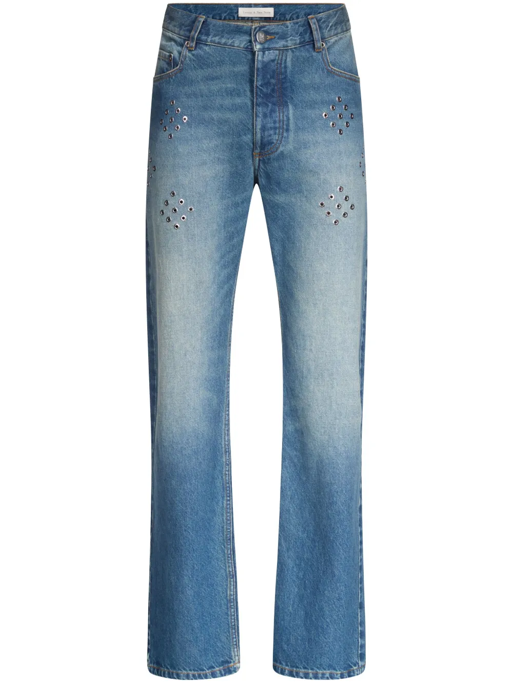LUDOVIC DE SAINT SERNIN EYELET-EMBELLISHED JEANS 