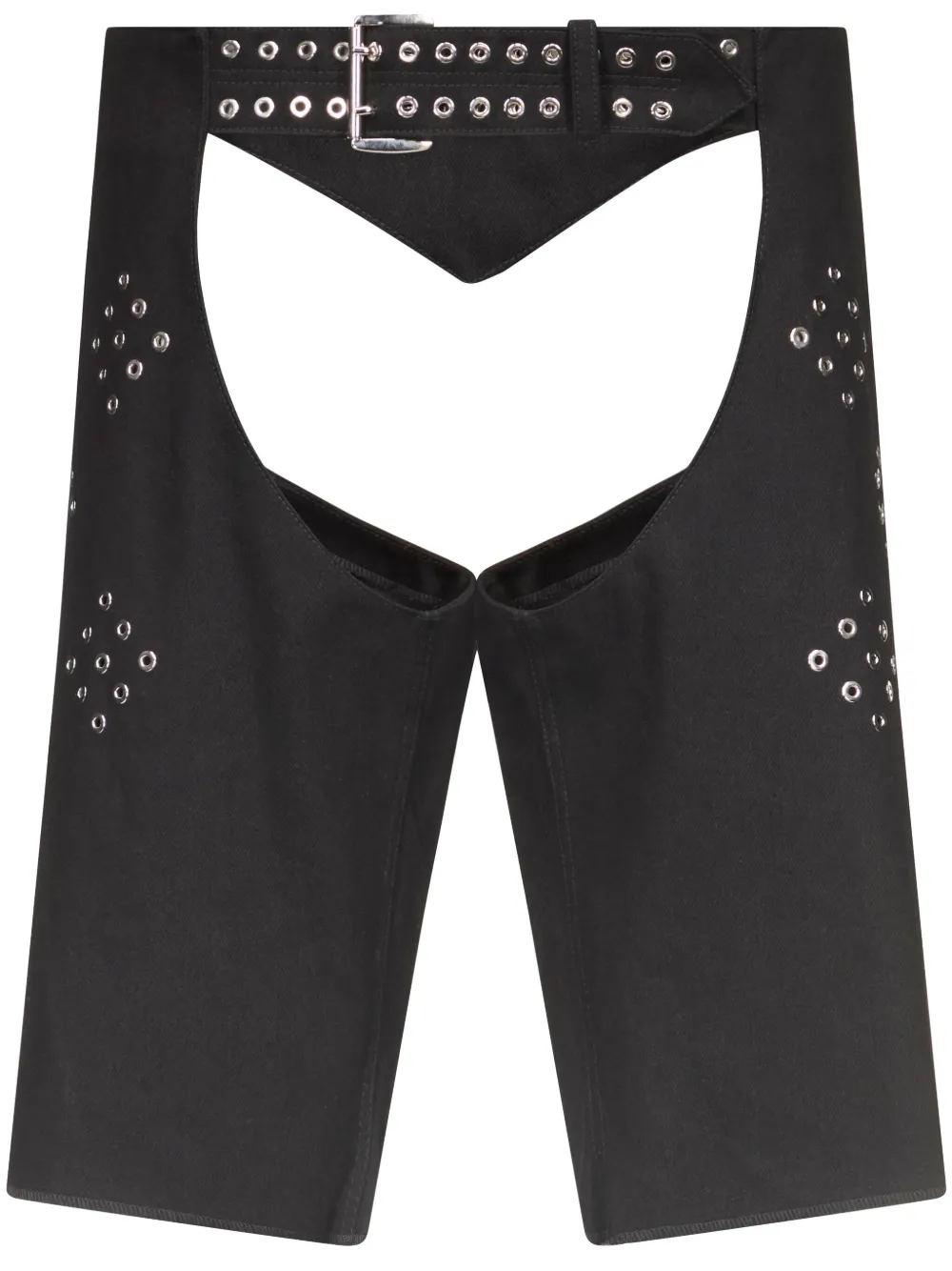 Ludovic de Saint Sernin Chaps デニムショーツ - ブラック Ludovic de Saint Sernin Chaps デニムショーツ - ブラック