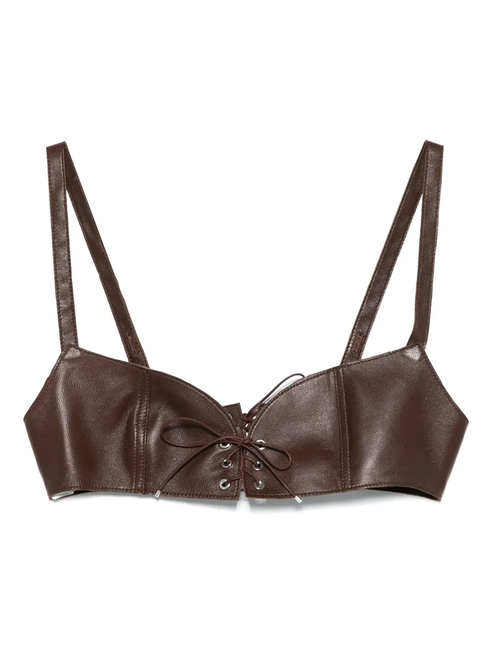 LUDOVIC DE SAINT SERNIN LEATHER CROP TOP