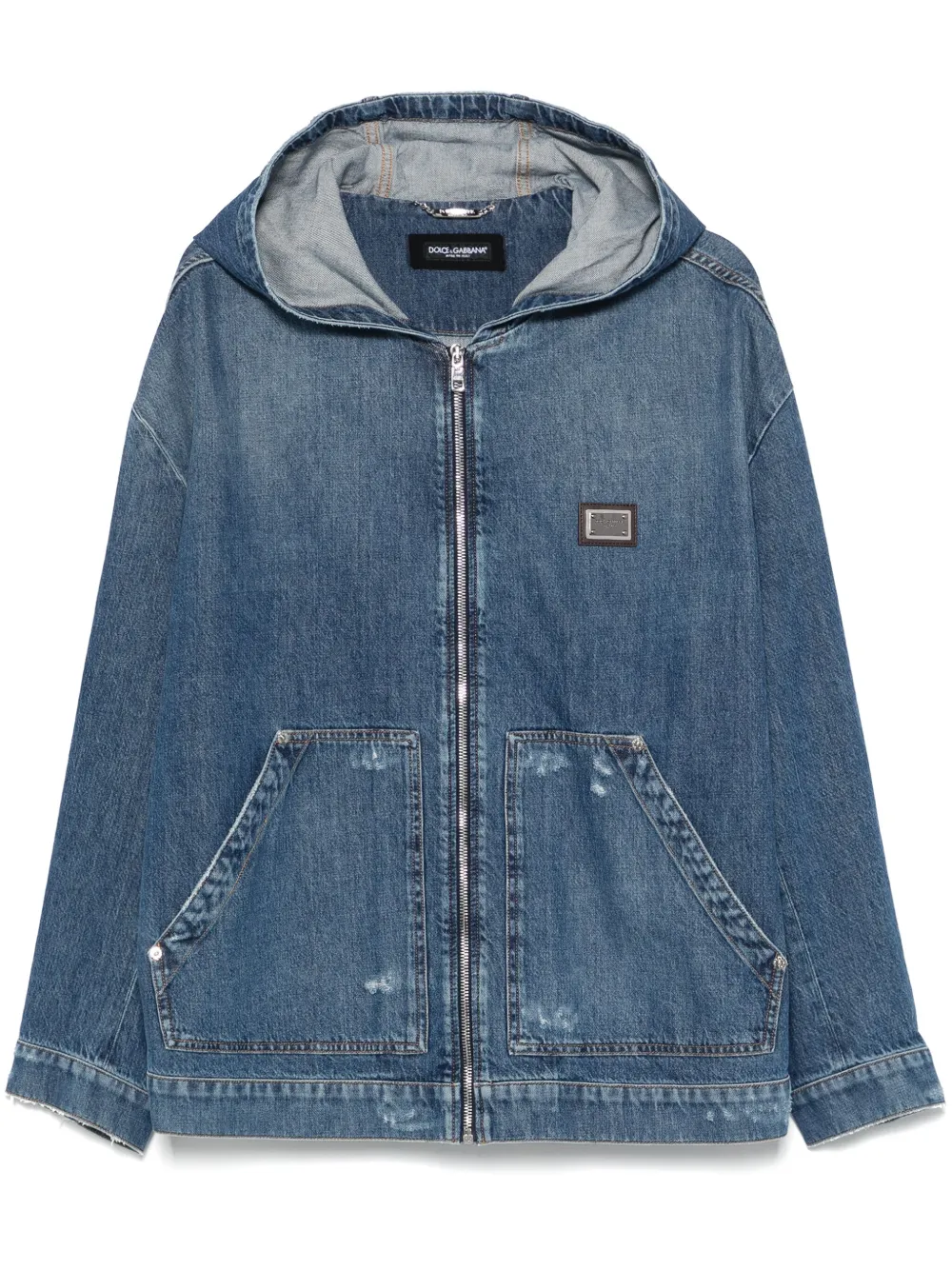 Dolce & Gabbana Denim jack met capuchon Blauw