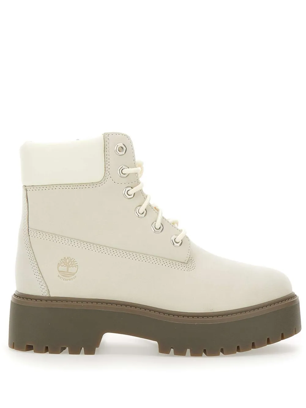 Timberland leather boots White