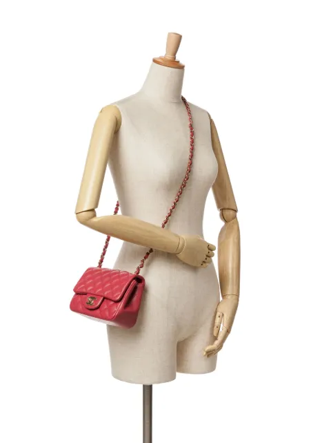 CHANEL Pre-Owned 2021-2024 Mini Square Classic Lambskin Single Flap crossbody bag XSOWI4QZ90YV1FT1 - 1