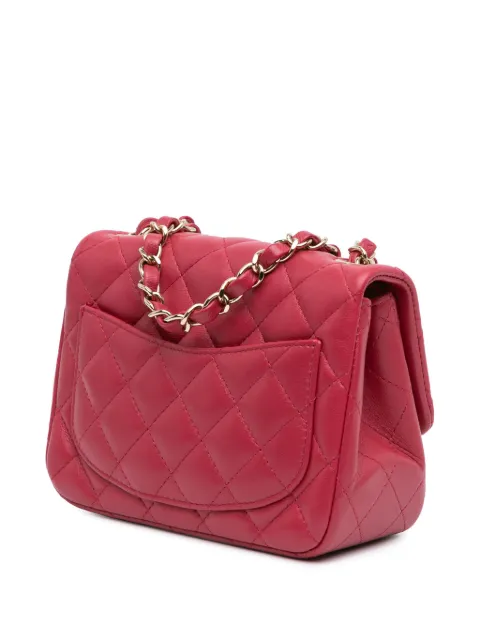 CHANEL Pre-Owned 2021-2024 Mini Square Classic Lambskin Single Flap crossbody bag XSOWI4QZ90YV1FT1 - 2