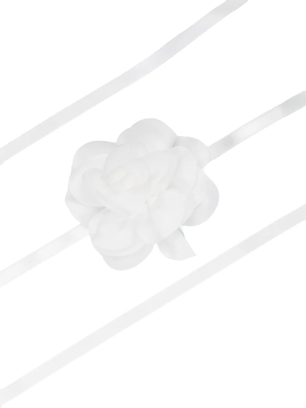 Monnalisa Satijnen choker met bloemen - Wit