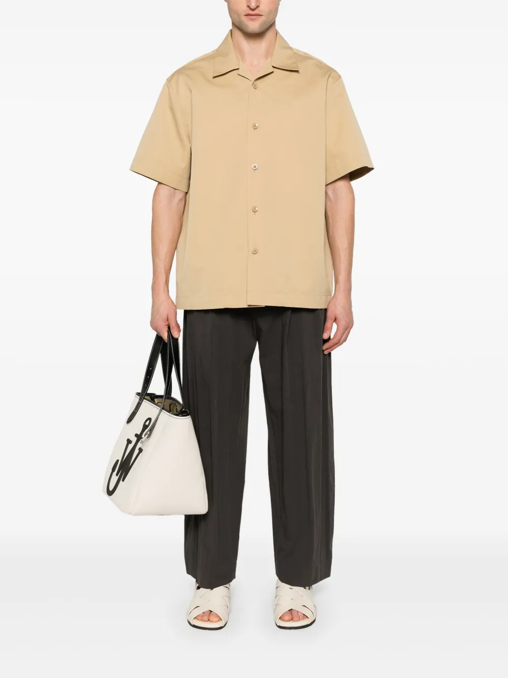 Jil Sander overhemd met korte mouwen - Beige