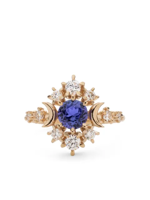 SOFIA ZAKIA 14kt yellow gold Wandering Cosmos tanzanite and diamond ring