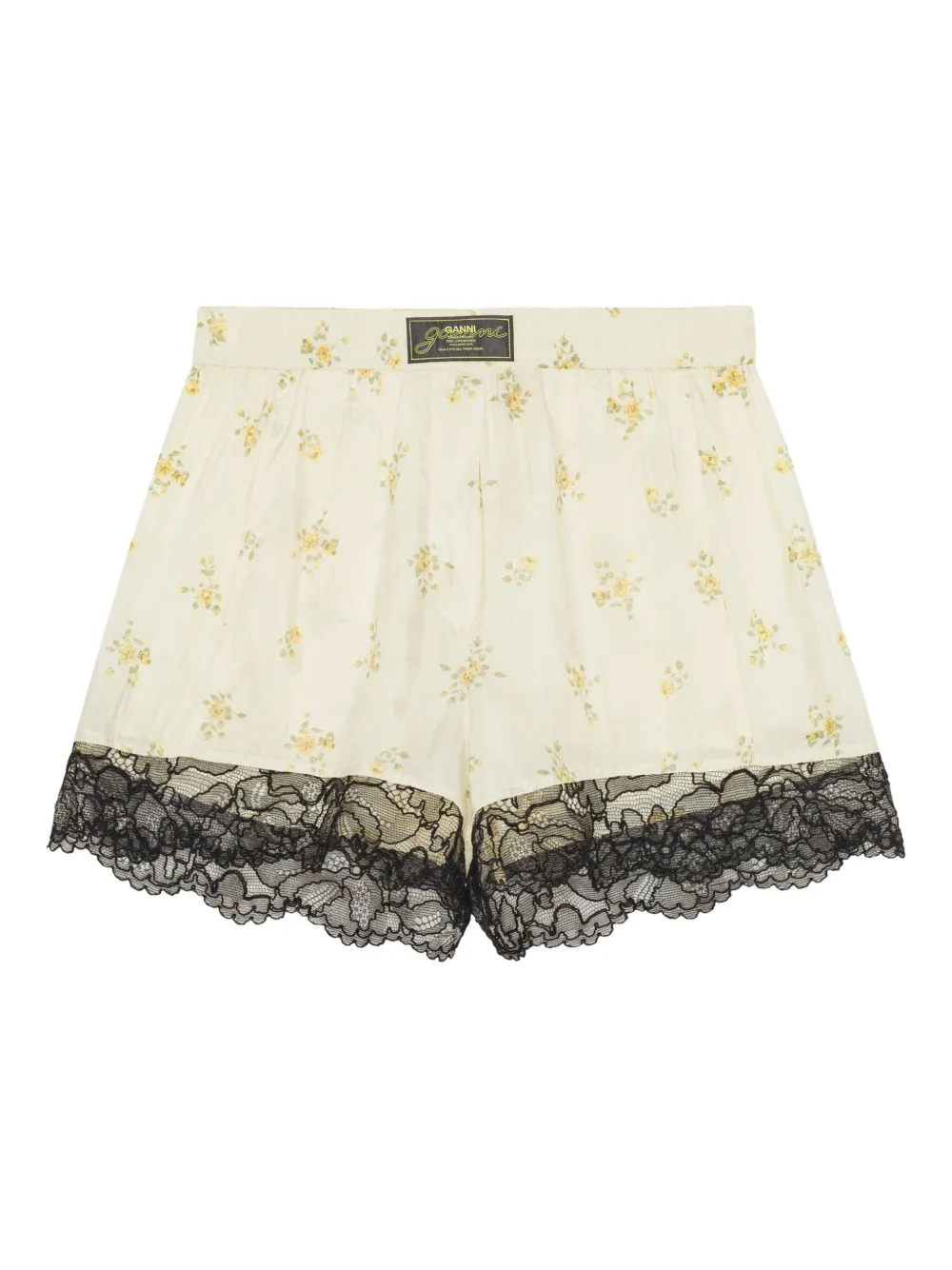 GANNI Shorts met bloemenprint Beige