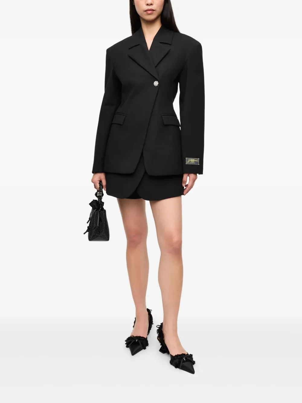 GANNI Blazer met applicatie Zwart