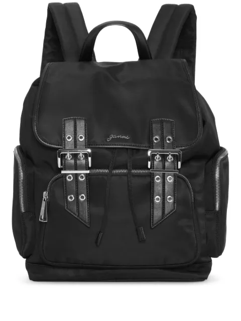 GANNI logo-plaque backpack A6526 - 0