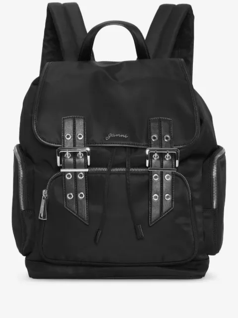 GANNI Bucky logo-plaque backpack