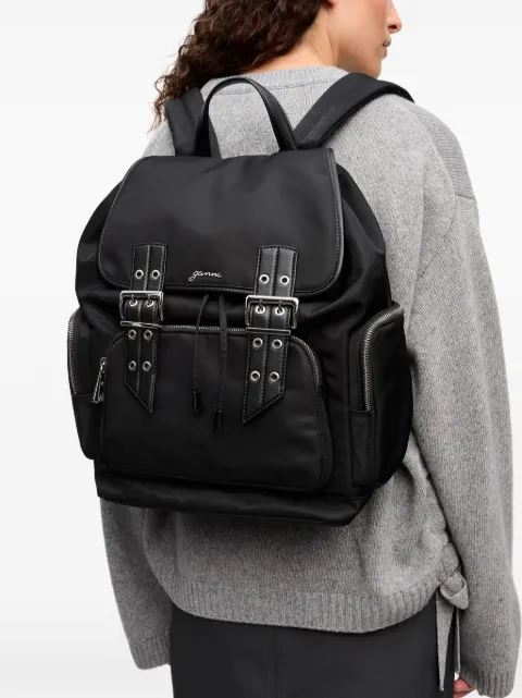 GANNI logo-plaque backpack A6526 - 1