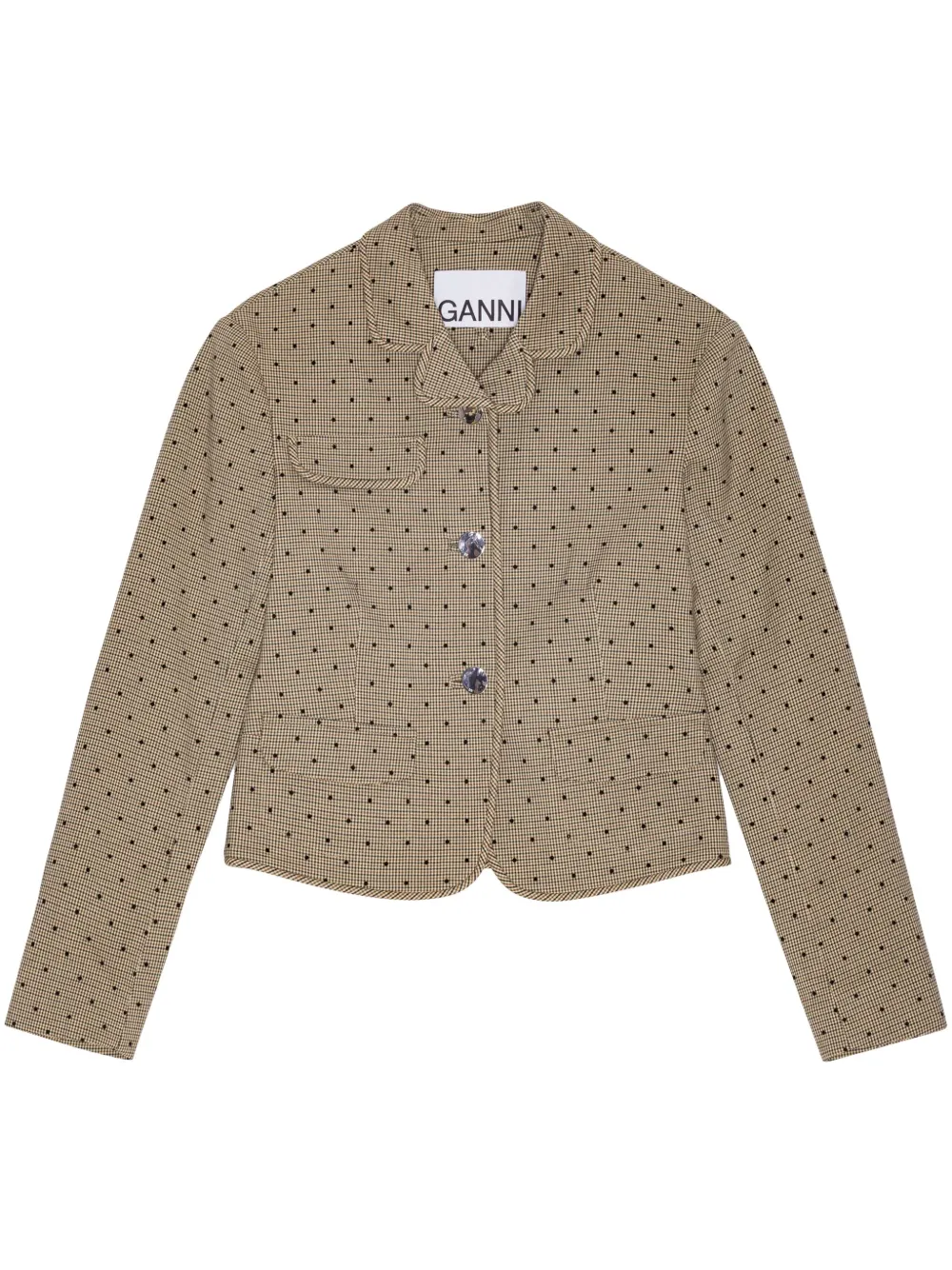 GANNI Blazer met stippen Beige