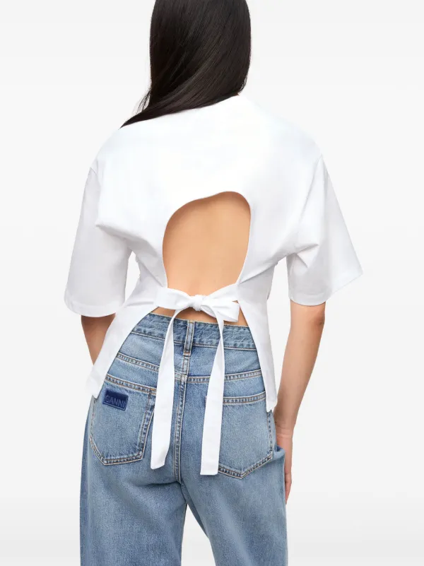 GANNI アップリケディテール Tシャツ GANNI アップリケディテール Tシャツ | ホワイト | FARFETCH JP
