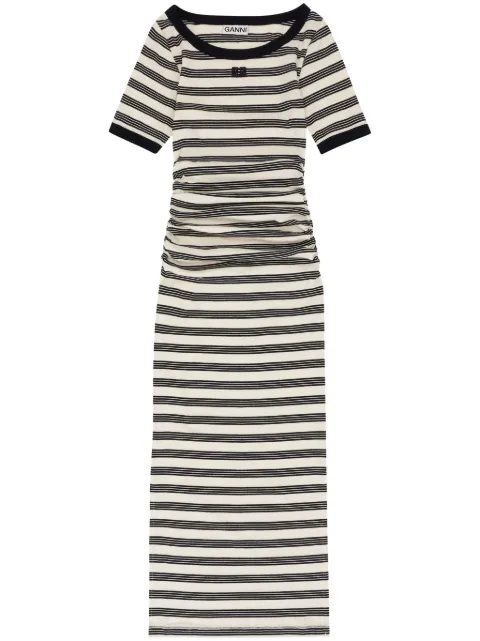 GANNI Gestreiftes T-Shirtkleid