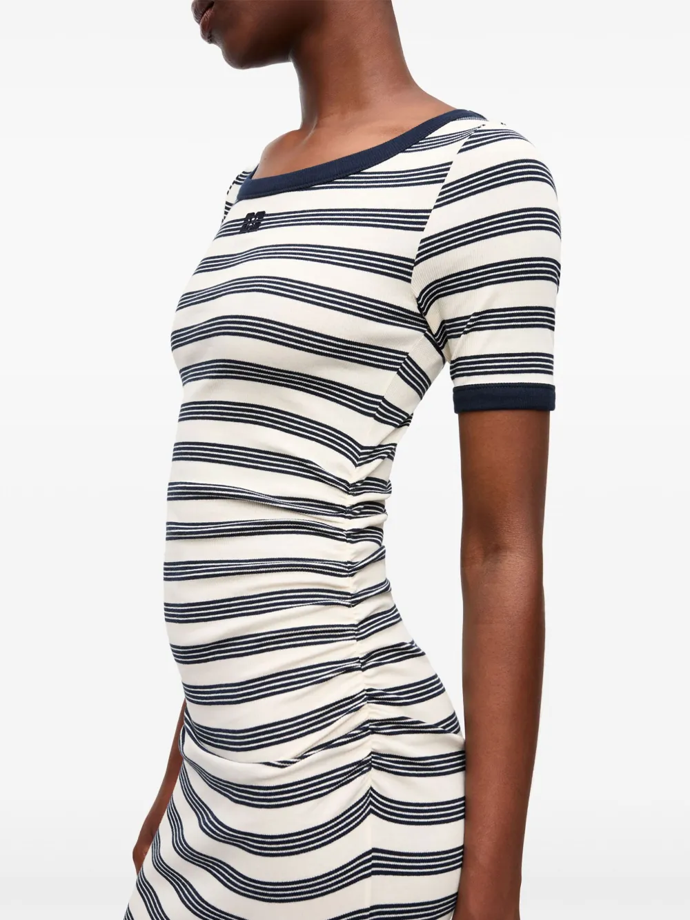 GANNI ストライプ Tシャツワンピース | ブラック | FARFETCH JP