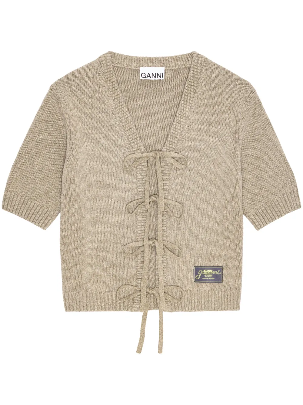 GANNI Vest met veters Beige
