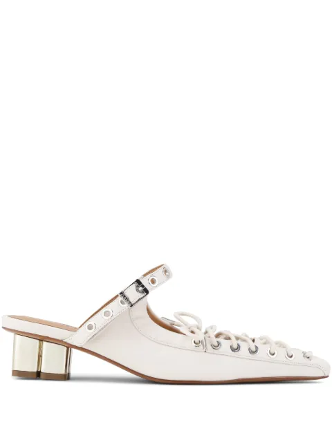 GANNI mules de piel con agujetas