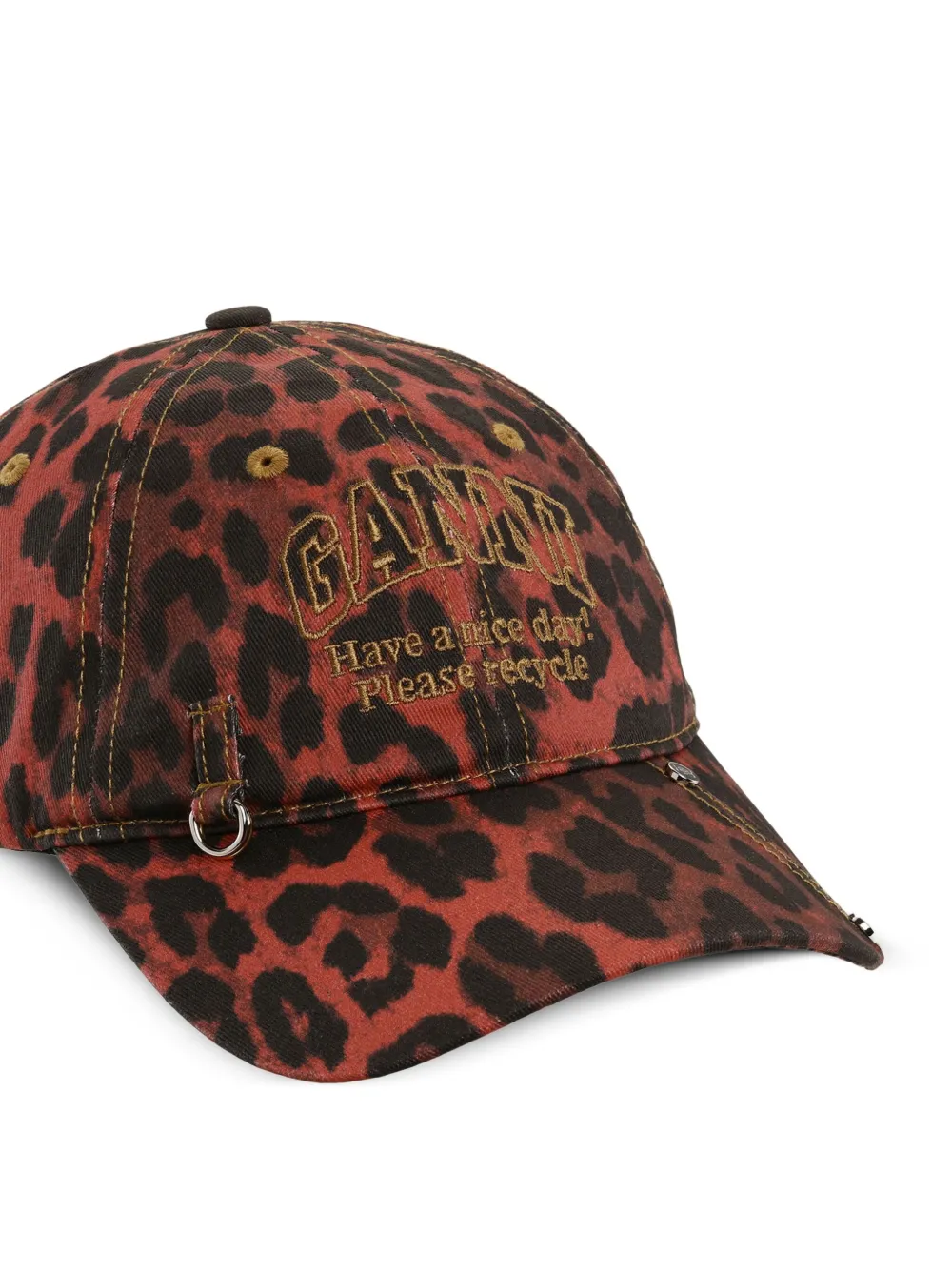 GANNI Pet met luipaardprint - Rood