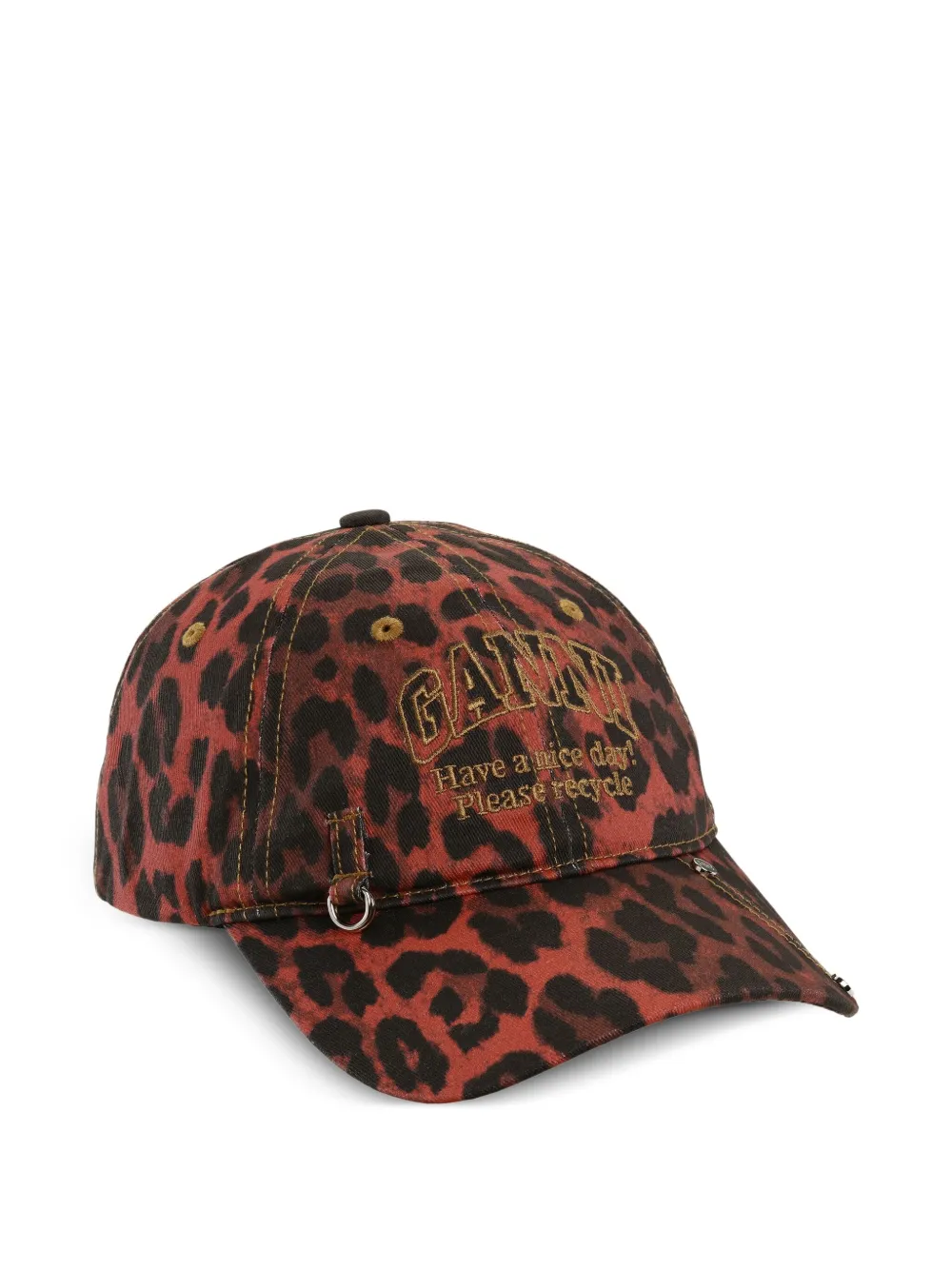 GANNI Pet met luipaardprint Rood