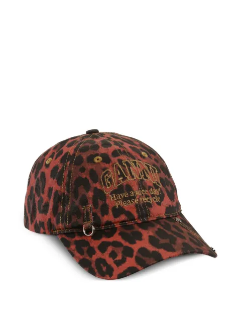 GANNI leopard-print cap