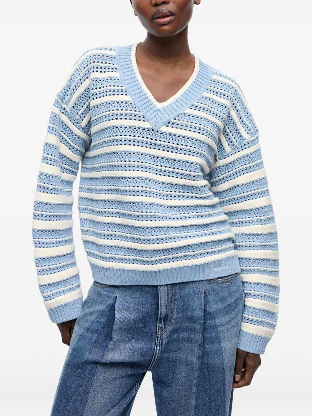 GANNI Gestreepte trui Blauw