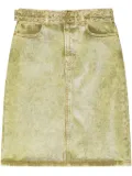 GANNI bleached-denim kirt - Green