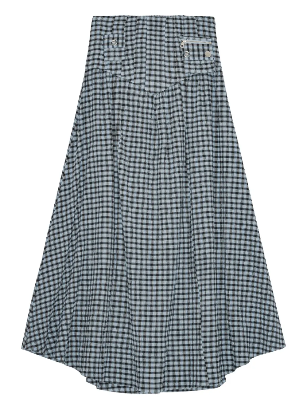 GANNI Geruite rok Blauw