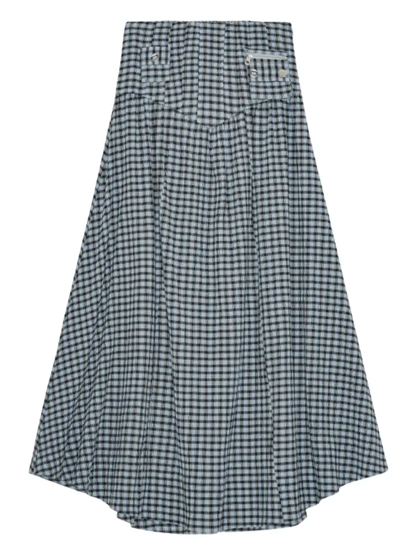 スカート GANNI Woman Skirt Sky T40743682 683 Sky Captain Dark Blue Mini Skirt | GANNI UK