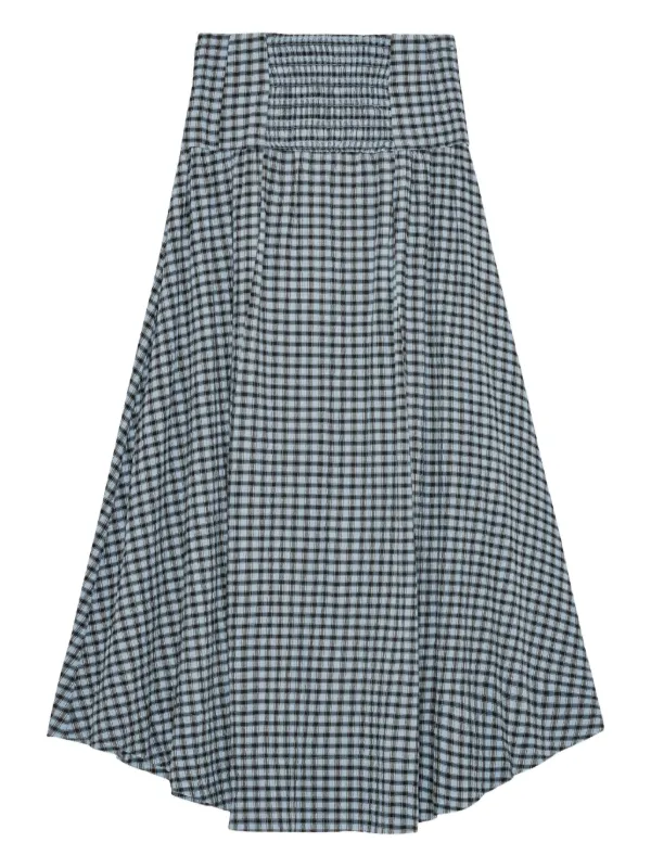 GANNI Checkered Skirt | Blue | FARFETCH