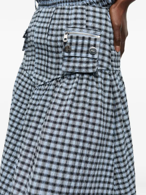 GANNI Checkered Skirt | Blue | FARFETCH