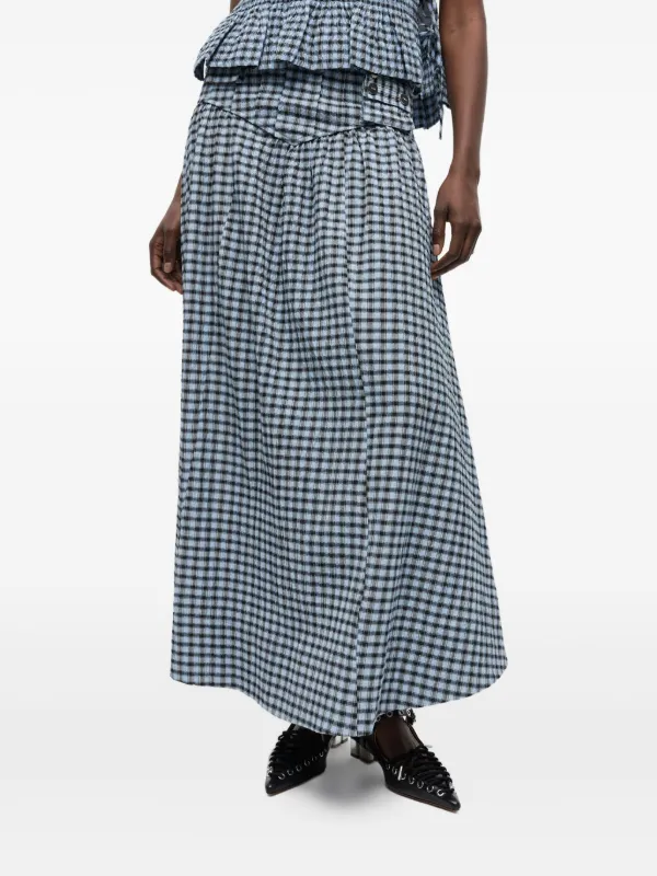 スカート Ganni SKIRT (W06566883) Black Black Duchesse Nylon Long Pocket Skirt | GANNI US