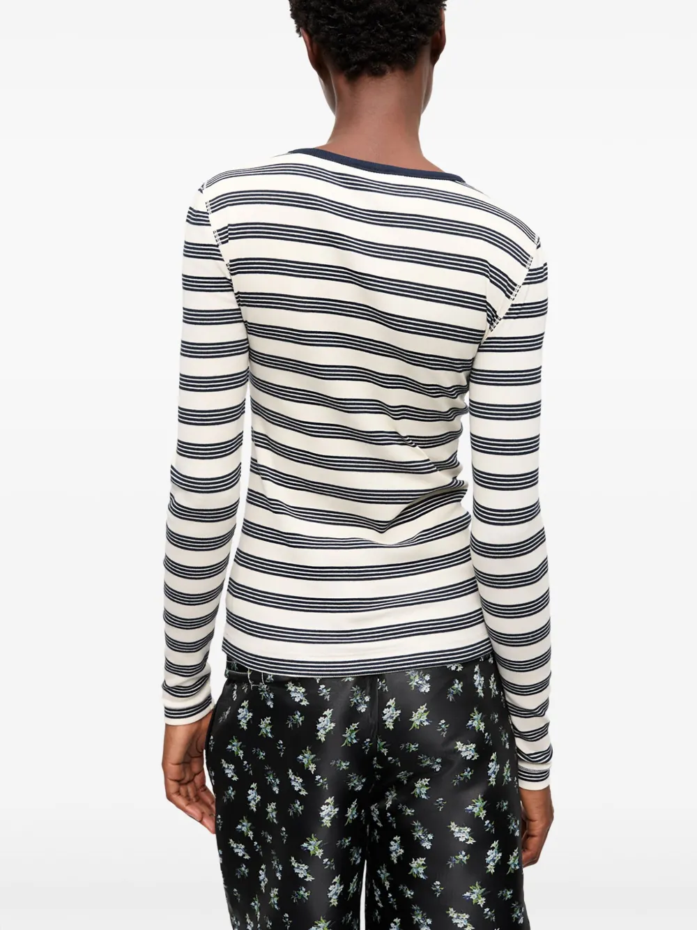 GANNI Gestreept T-shirt Wit