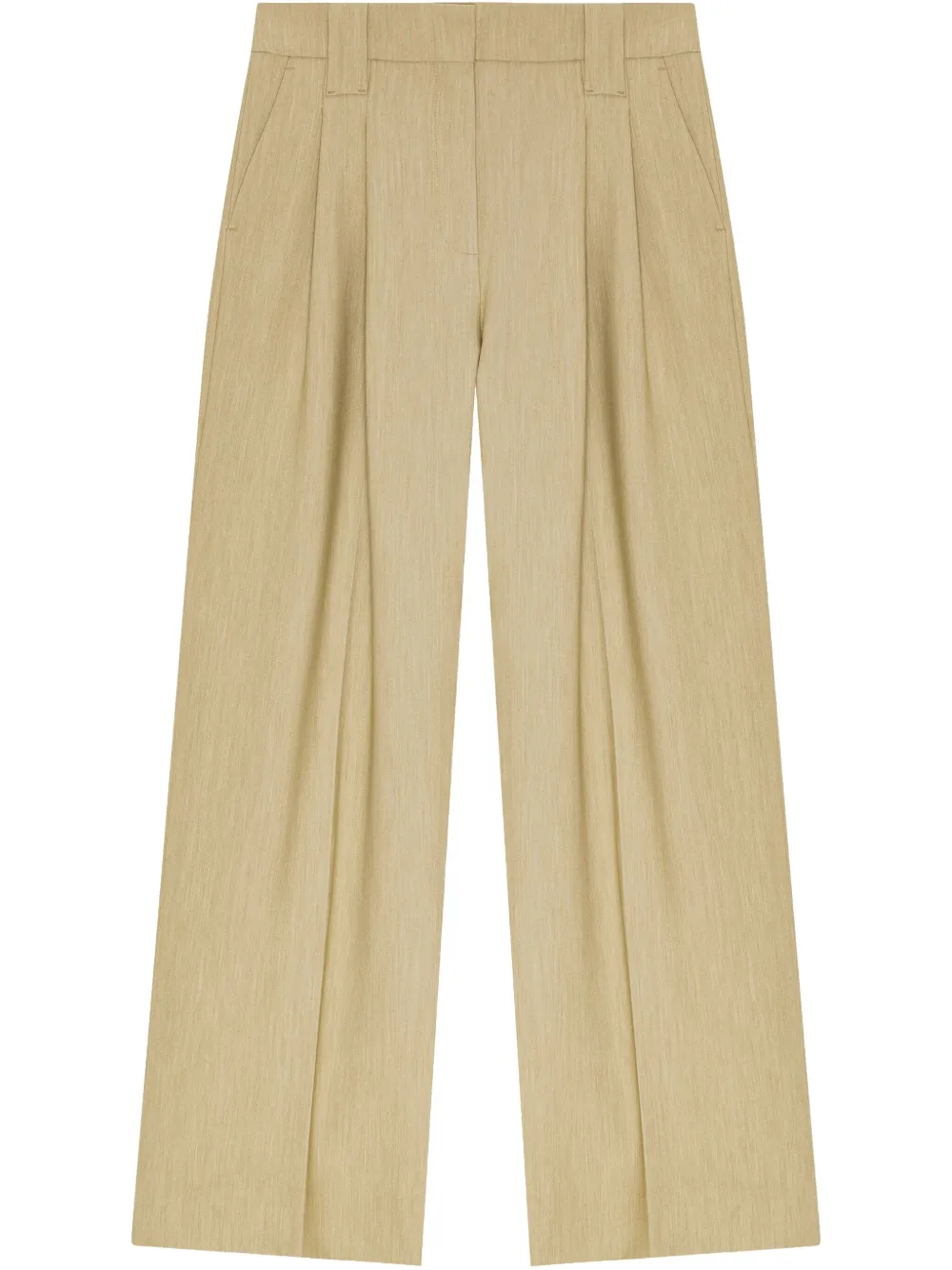 GANNI Palazzo broek met applicatie Beige