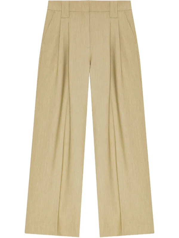 Ganni Appliqué Palazzo Pants in Neutrals