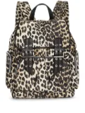 GANNI leopard-print backpack - Brown