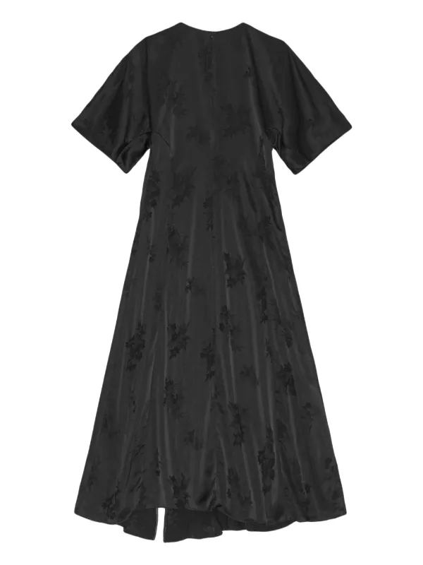 GANNI フローラルジャカード ワンピース | ブラック | FARFETCH JP