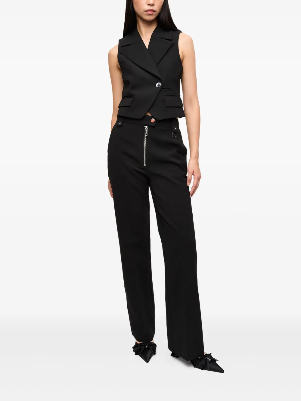 GANNI Straight broek - Zwart