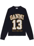 GANNI logo-jacquard sweater - Black