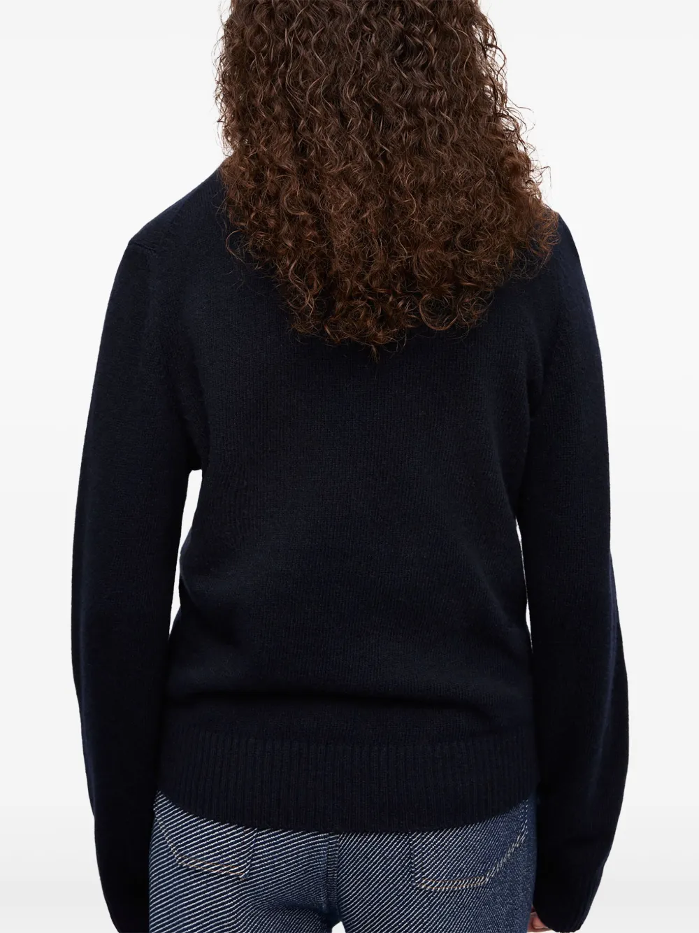 GANNI Sweater met logo jacquard Zwart