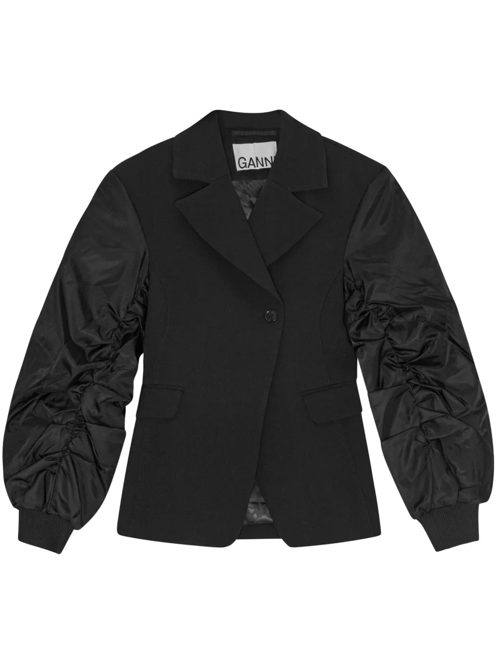 GANNI Blazer met contrasterende mouwen Zwart