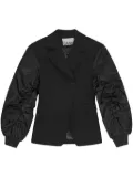 GANNI contrast-sleeve blazer - Black