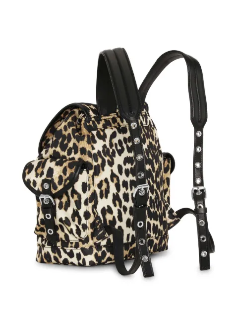 GANNI leopard-print backpack A6617 - 2