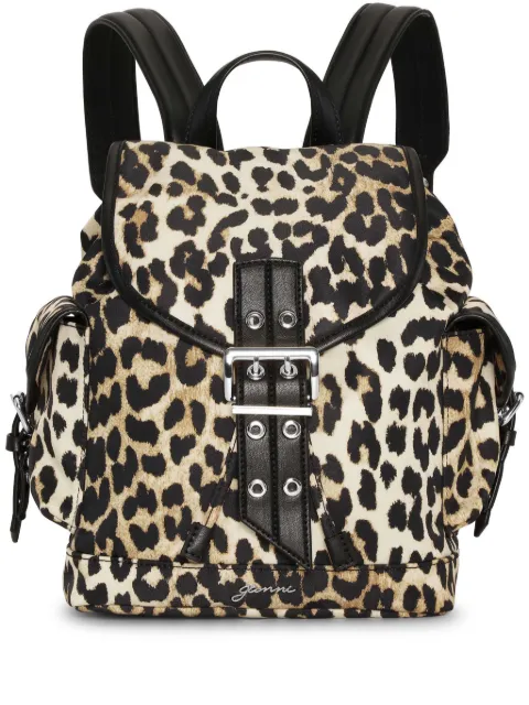 GANNI leopard-print backpack A6617 - 0